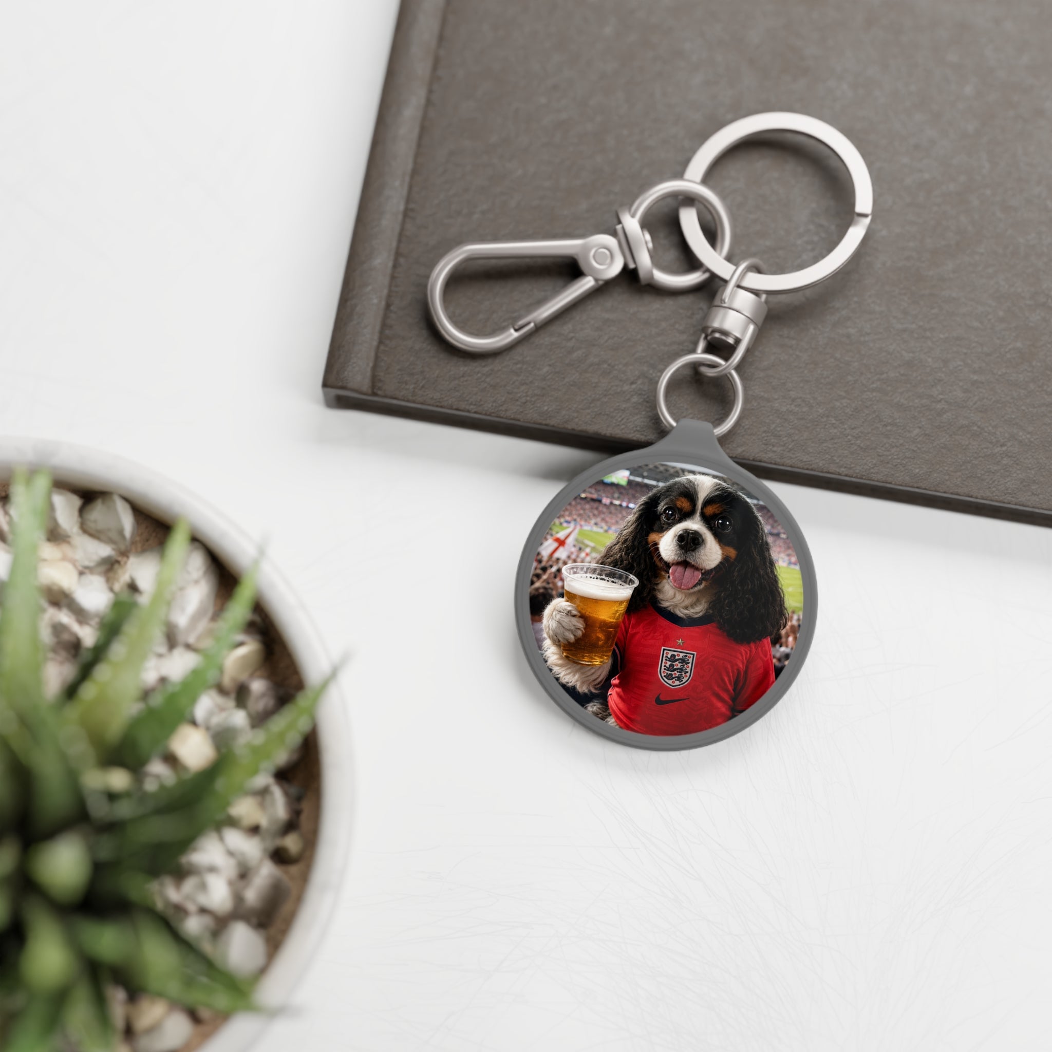 Custom Dog Portrait Keyring — Your Dog in Their Kit