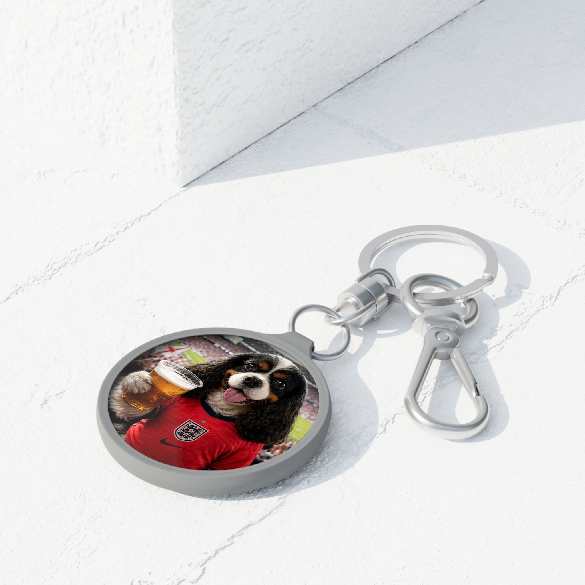 Custom Dog Portrait Keyring — Your Dog in Their Kit